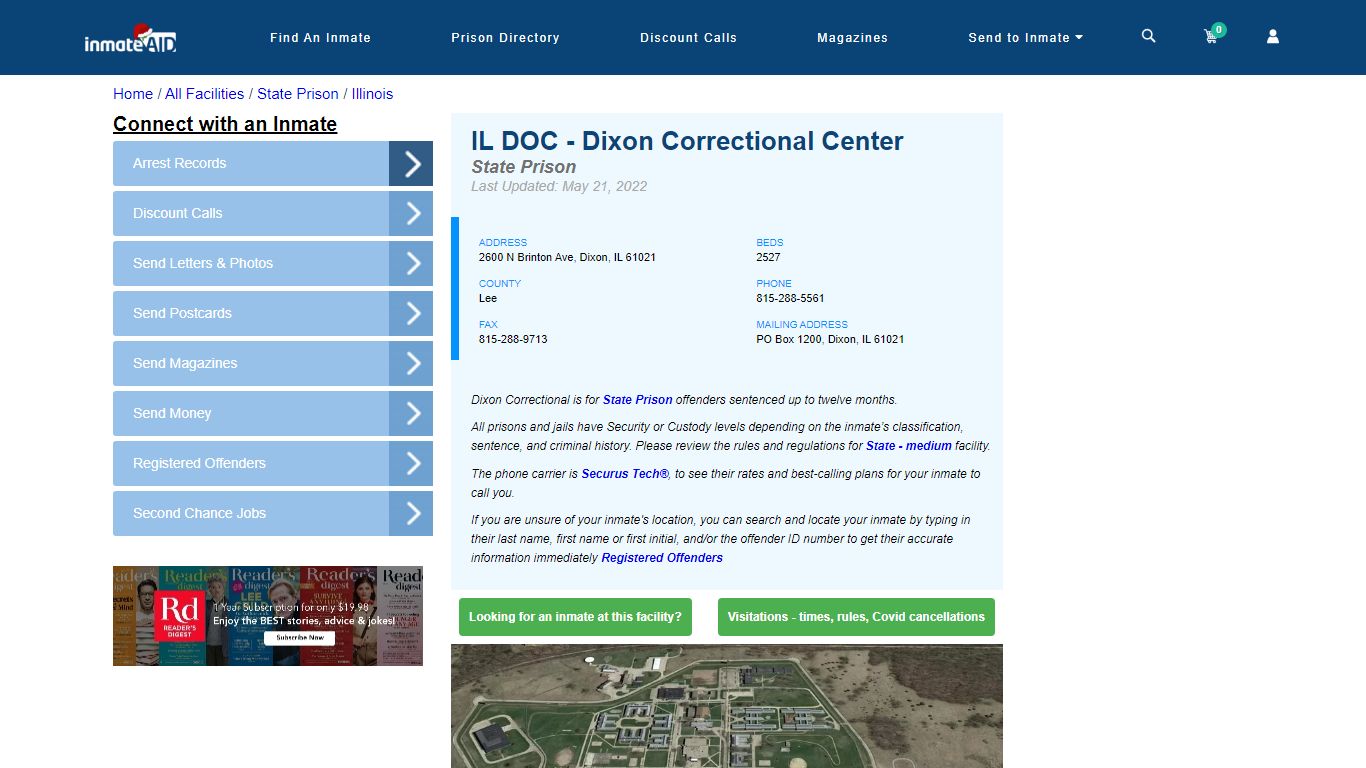 IL DOC - Dixon Correctional Center & Inmate Search - Dixon, IL